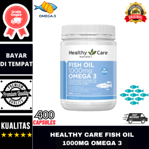 [ BISA COD ] Minyak Ikan Omega 3 Healthy Care Fish Oil Import Australia 1000mg Isi 400 Capsules Kapsul Suplemen Kesehatan Healtycare Omega3 Fis Oil Softgels Asli Original Healthycare Oil Fish No Odour Tidak Berbau Vitamin Minyak Ikan Untuk Dewasa 1000 mg