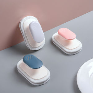 Sponge Cleaning Brush with Handle for Countertops Kitchen and Bathroom Cleaning Brush Scouring Pad for Dishwashing and Pot Cleaning Oil Stain Removal Magic Tool [ Free Shipping ]