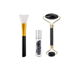 DECINIEE 3 in 1 100% Natural Jade Facial Obsidian White Jade Roller Face Massager For Facial Lifting Wrinkle Remove Anti-Aging Skin Tightening Roller Skin Care Gift Friend Mom