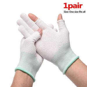 ถุงมือไนลอนใส่ทำงานไม่ลื่นถุงมือครึ่งนิ้วใหม่3คู่สำหรับฉากบานเลื่อนกลางแจ้งปั่นจักรยานขับรถถุงมือกีฬาผู้ชายผู้หญิง