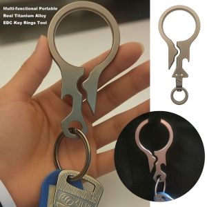 ADREE mini Khóa móc chìa khóa Hợp titan thật Di động Dụng cụ mở chai Chất lượng cao Đa chức năng Khóa thắt lưng chống mất Công cụ EDC