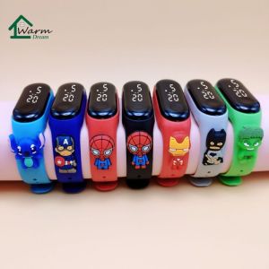 Kids Watch Spiderman Cartoon Character Pikachu LED Sport Watch Electronic Watch Sport Digital Wrist Waterproof Boys Girls School Children Gift Watch for Kids jam tangan budak lelaki