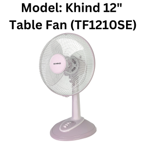 KHIND 12" TABLE FAN(TF1210SE) /16" (TF166) KIPAS MEJA PINK AND WINTER GREY COLOUR ( 1 YEAR AND 3 YEAR MOTOR WARRANTY)