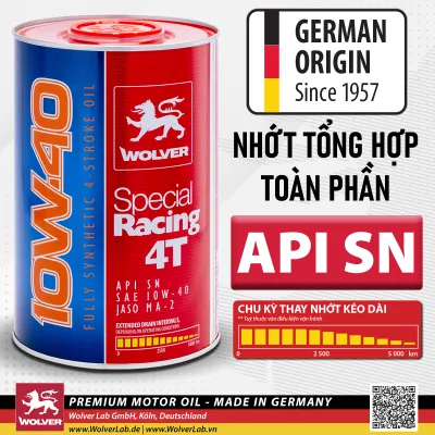 HONDA WINNER - SONIC - Dầu nhớt Wolver Special Racing 10W40 SN (1.1L) (Dung tích lẻ cho Winner Sonic CB) - Wolver Winner - Wolver Honda