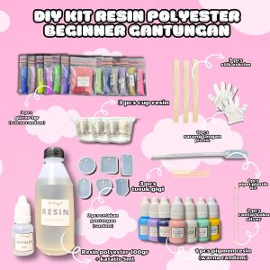 PAKET DIY KIT RESIN POLYESTER - BEGINNER - GANTUNGAN Sepaket Package Bundle Isi Kunci Keyring Key Ring Anak Kids Do It Yoursef Lengkap Bahan Kerajinan Terlengkap Pemula Art Seni Kesenian Craft Crafting Gift Set Termurah Murah Grosir Prakarya Malang