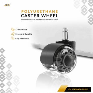 Roda Kursi Gaming Kantor PU 2 Inch Roda Transparan Double Wheel