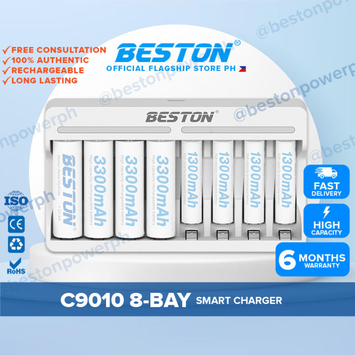 Beston C9010 8 Channel Smart Fast AA and AAA Rechargeable Battery ...