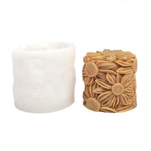 Silicone Mould Flowers Scened Molds Cylindrical Ornament Molds Soap Molds Casting Molds for Table Decoration