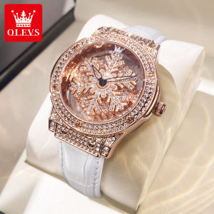 OLEVS 9938 Quartz Fashion Women Wristwatch Waterproof Genuine Leather Band Watches For Women