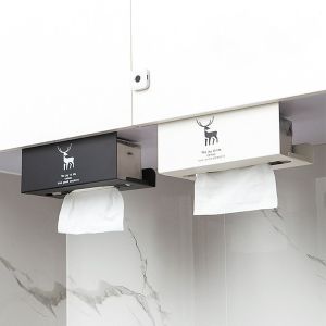 CUNXIN Creative Kitchen Paper Towel Holder Upside Down Without Punching Drawer Storage Box Fashionable Durable Cabinet Paper Roll Hanging Rack Household