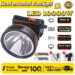 Lebih terang dari lampu pesawat LANDI Senter Kepala super terang Mitsuyama Type 85 Watt senter kepala led cas tahan 24 jam tahan air heavyduty militer asli Menyala 10.000 meter darurat stong light Headlamp berkemah led Senter Berkemah Headlamp Outdoor LED