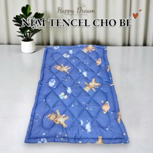 Nệm TENCEL mát lạnh cho bé đi học nhà trẻ 80x120cm họa tiết hoạt hình trẻ em