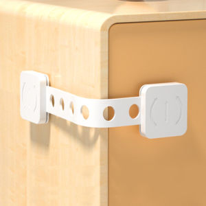 HamshMoc 1/2 Pieces Multifunction Child Cabinet Lock Button Anti-Pinch Baby Safety Lock for Drawer Cabinet Child Protection Baby Drawer Lock Adjustable Length Household