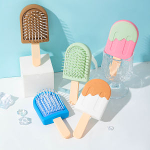 New Ice Cream Hair Brush Detangling Hairbrush Womens Wet Curly Hair Scalp Massage Comb Salon Hairdressing Styling Tools 6Colors