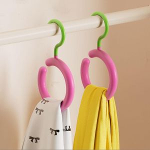 2Pcs Round Scarf Tie Hanger | Circular Ring Clothing Hanger | Multi Purpose Hat Rack Display Rack Space Saving Clothes Storage Hook Wardrobe