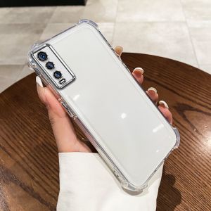 Case for vivo y12s vivo y12a vivo y20 vivo y20s vivo y20i vivo y20s g phone casing Softcase Silicone shockproof Cover quadrangle clear with lanyard SJSTBYNS01