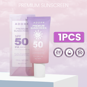 ADORN Premium Sunscreen SPF 50 with Niacinamide Emulsion for All Skin Types Waterproof Non-greasy No White Cast