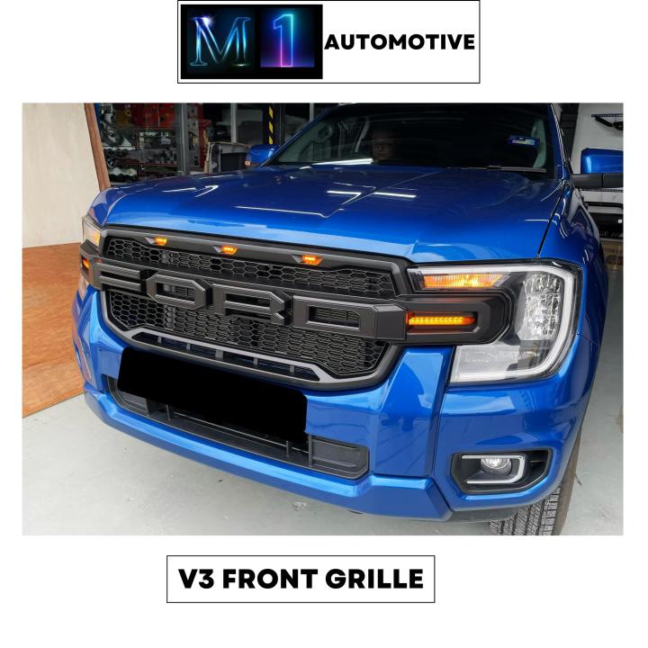 Raptor Style V3 Front Grille with LED (3pcs) and Signal Light For Next ...