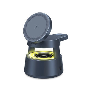 Magnetic Foldable Wireless Charger 5 In1 Mushroom Head Style Bluetooth Strong Magnetic Adsorption Adjustable Portable Travel-Friendly Design