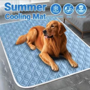 NOBLELUX Summer Dog Cooling Mat Universal Ice Slicky Fiber Fabric Dog Bed Pad  Comfortable Cat Sleeping Pad For Puppies And Adult Dogs