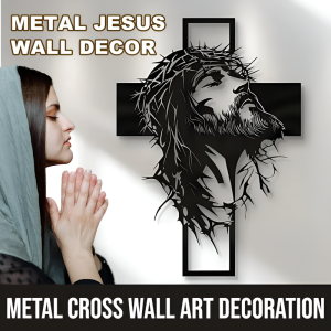 [Good Fortune And Luck] Metal Cross Wall Art Decoration Durable Home Office Decor Crucifix Art - Perfect Christian Gift For Faithful Homes