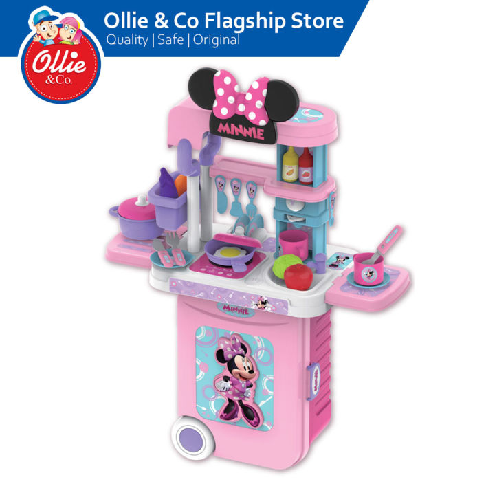 Disney Minnie Mouse 3in1 Kitchen Set in Trolley Case Pretend Play