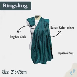 ringsling gendongan bayi dengan ring motif embos dan polos
