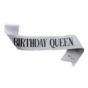 Crystal Crown Tiara Anniversary Decoration Happy 18 21 30 40 50th Birthday Satin Sash Party Needs