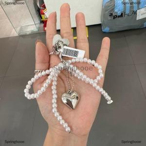 [COD] Springhooe Delicate Beaded Key Chain Handmade Bow Shaped Pendant Keyring Heart Keychain Ornament Decoration For Bags Phones