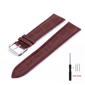 Zhangeer 12 14 16 17 18 19 20 21 22 24mm Chiều rộng vòng dây đồng hồ da thật không thấm nước phẳng đầu đồng hồ phổ quát Phụ kiện dây đeo dây đeo đồng hồ giá thấp bán buôn