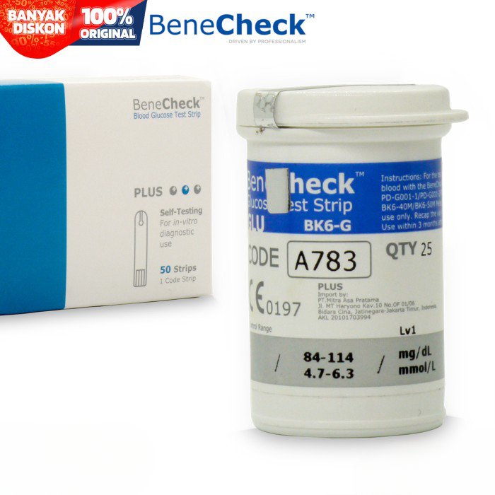 Benecheck Plus Jet STRIP BENECHECK PLUS GLUCOSE ISI 50 / Benecheck Plus Gula | Lazada ...