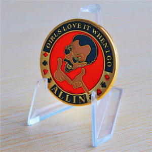 【discount store】Girls Love It When I Go All-in Gold Metal Poker Card Guard with Plastic Case