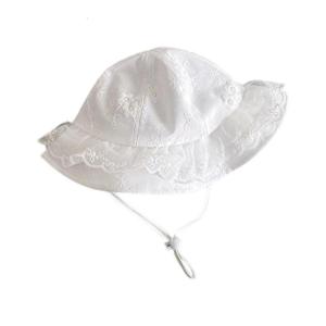 Breathable Cotton Baby Sun Hat Vintage Embroidery Fisherman Caps Wide Brimmed Bonnet for Protections Daily Comfort