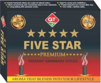 GT Five star premium natural pure dhoop sambrani 1 unit (1 unit contain 10 pcs dhoop sambrani)