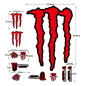 Monster Energy Sticker Design for Notorcycle helmet Decals Modeling Outdoor Electric Riding  Motorcycle Exterior Decoration Accessories