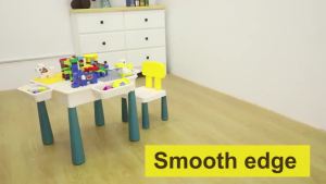 []Building Blocks Table and Chair Set Study and Play Set Table Set for Kids Gift