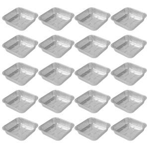 Pack Of 20 Stackable Aluminium Foil Trays Square Shaped Baking Containers for Oven Use Air Fryers Liners Accessories