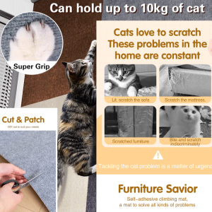 Multifunctional Cat Climbing Mat Self-Adhesive Cat Scratching Mat Fabric Self Adhesive Felt Useful Cat Crawling Mat