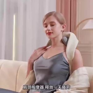 AE Massager for the cervical spine trapezius muscle shoulder and neck mimicking human hand movements for neck back and waist with pinching and kneading functions shawl type