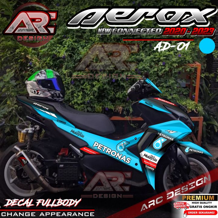 (COD) TERBARU Decal Sticker Yamaha Aerox 155 New Connected Full body  Stiker Skotlet Variasi Modifikasi Aerox New 2020 2021 2022 2023 Fullbody  Desain