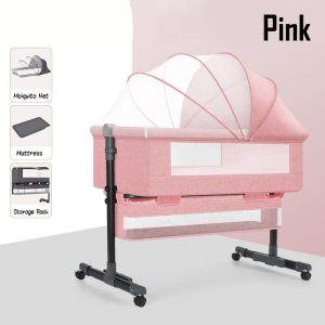 Adjustable Co-Sleeping Baby Bed with Detachable Side Panel and Reclining Feature for 0-2 Years - Ready Stock