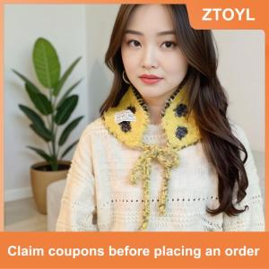 【ZTOYL】 Winter Girls Knitted Earmuffs Cute Color Women Dots Strap Ear Protection Lady Warm Versatile Earflap