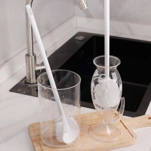 Cọ Rửa Bình Sữa Rửa Bình Nước Rửa Cốc Silicon Lông Mềm Gập 90 Độ Cán Dài Đa Năng Tiện Lợi-NIEVE