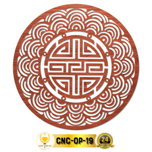 Tấm Ốp Tường Bàn Thờ Cắt CNC Họa Tiết Mandala CHÂN THIỆN MỸ Trang Trí Ban Thờ Gia Tiên Treo Tượng Phật CNC-OP-19