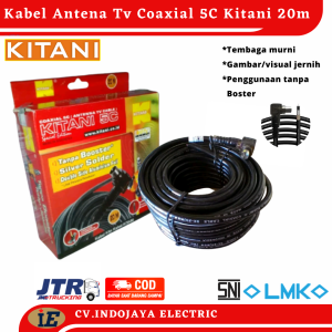 Kabel antena TV Coaxial 5C Plug Tekuk 20 Meter KITANI Kabel Tv Ke Antena Tanpa Boste digital kabel antena super jernih