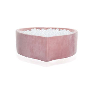 Heart Ball Pit Velvet Blush (115cm x 40cm) Scandinavian Designed Indoor Toy from Denmark Including 200 LDPE Balls