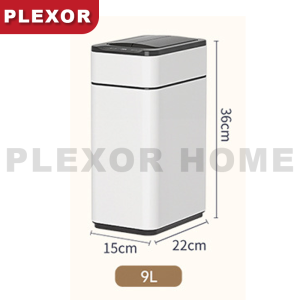 Plexor 60L High-Capacity Kitchen Trash Can Smart Motion Sensor Brushed Stainless Steel Finish Garbage Can with Lid 15L/20L/30L Automatic Touchless Infrared Trash Waste Bin with LidSmart Automatic Trash Can for Bedroom Bathroom Kitchen Office