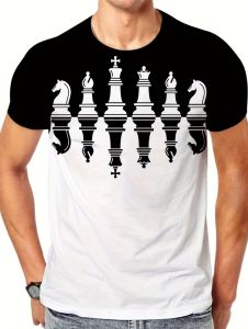 3D Print Chess Graphic Male Tees Streetwear Mens Short Sleeve Casual Vintage T-Shirts Summer Oversized Street Men Chess T-Shirt