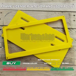 FRAME LICENSE PLAT CUSTOM JDM DAN USDM PO LOSS YELLOW 3