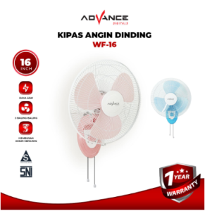 Advance Wf16 Kipas Angin Dinding 16 Inch Hembusan Angin Kencang Dengan Daya 60 Watt Garansi Resmi 1 Tahun